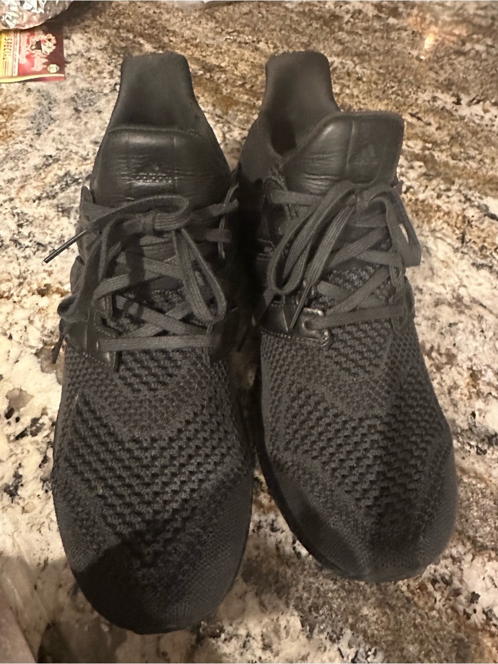 Adidas  All-Black Ultra Boost Knit Lace-Up Sneakers